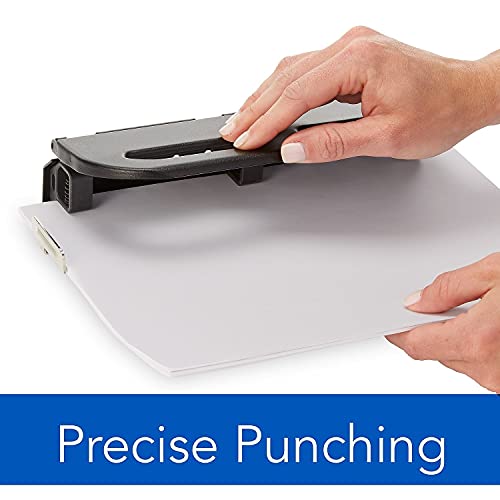 Swingline SWI74150 74150 24-Sheet Easy Touch Two-to-Seven-Hole Precision-Pin Punch, 9/32" Holes, Black Small (1-24)