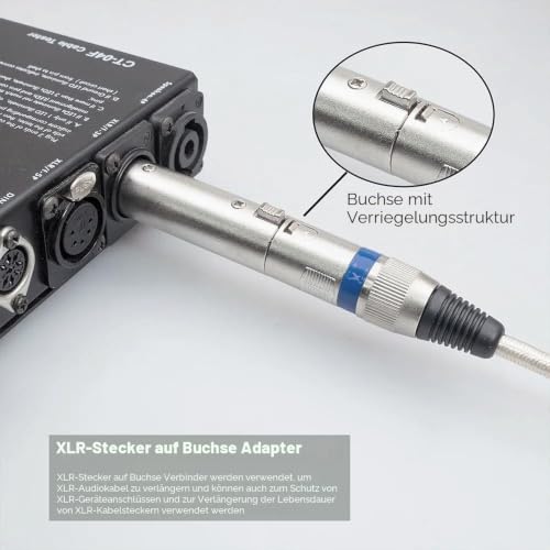 XLR Gender Changer - Pack of 4 Compatible with Microphones and Mixers