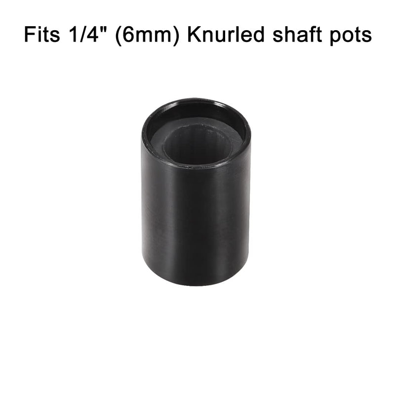 sourcing map 10pcs Potentiometer Knob Knurled Shaft Aluminum Rotary Knob Volume Control Black 10mmx15mm 6mm Shaft