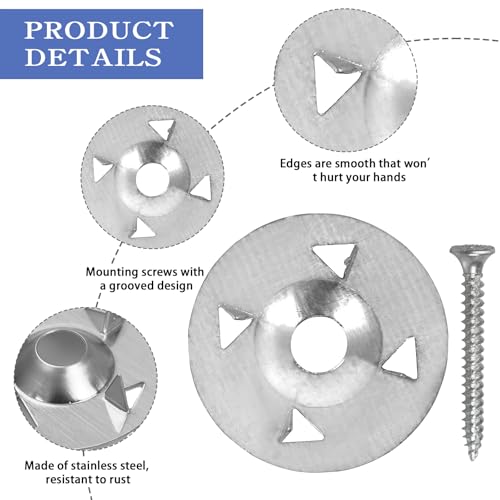 320 Pcs Fastener Kit with 1-1/8 Inch Stainless Steel Washers and Galvanized Steel Screws Hardware Installation Board Set for Fixing Fastening (Pack of 2) 1.13 inches (Pack of 2)