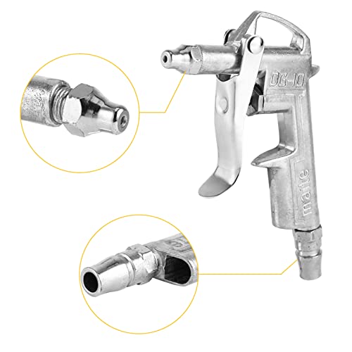 Air Compressor Dust Duster Air Blow Gun Pistol Grip Trigger Handle 1/4" Compressed Alloy Extended Air Nozzle DG-10 for Deep Clean