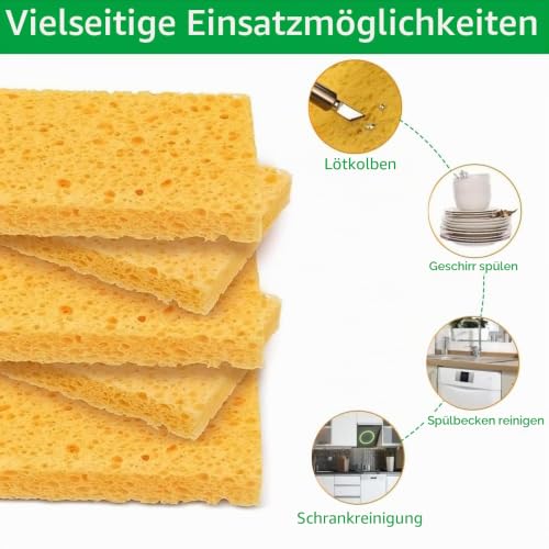 Pack of 20 Professional Soldering Sponge Cleaning Sponge Soldering Iron (4 x 5.5 x 1 cm), Cleaner Sponges for Soldering Tips, Soldering Tip Cleaner Sponge & Soldering Tip Reactivator, Soldering Accessories & Soldering Accessories