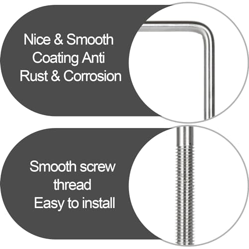 8 Pack 304 Stainless Steel Square U Bolts 2.5 Inch Inner Width Carbon Steel M8 Heavy Duty U Shaped Bolts Metal U Bolts with Washers&Nuts for Sailboat Trailer Automobiles Industrial Part 8x60x100mm