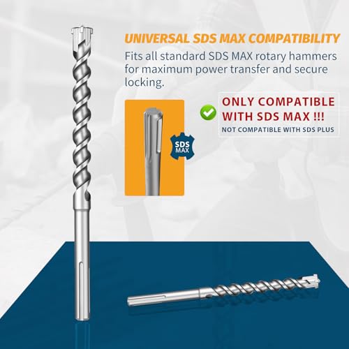 1-1/2" x 13" SDS Max Concrete Drill Bit, 4-Cutter Masonry Bit 1-1/2" x 13" (340mm)