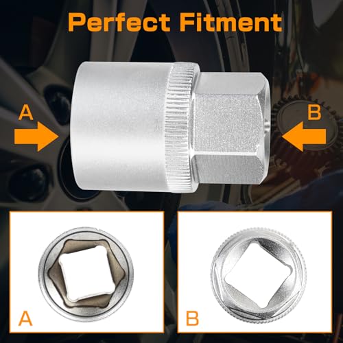 BHB 22PCS Wheel Locking Nut Key Removal Tool Kit Wheel Anti-Theft Lock Lug Nut Screw Remover Set with Punch and 1/2 Inch Driver Scoket Adaptor Compatible with Audi