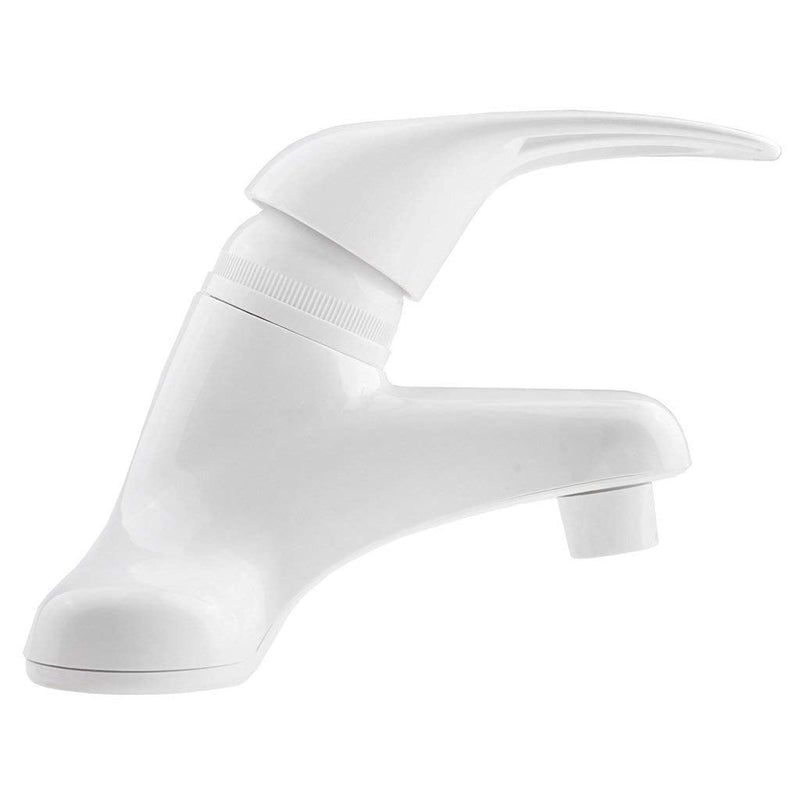 Dura Faucet DF-PL100-WT RV Single Lever Bathroom Faucet (White ABS Plastic) White