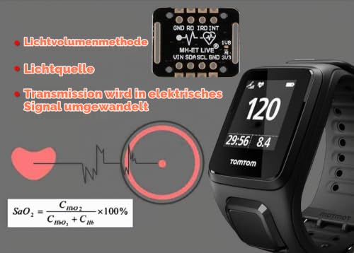 ARCELI Heart Rate Sensor Module MAX30102 Blood Oxygen Sensor Compatible with Arduino STM32