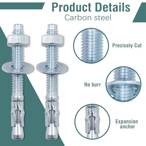 1/2" x2-3/4 Wedge Anchors for Concrete, Concrete Anchor Bolts 1/2"x2-3/4"