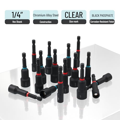 29-Piece Magnetic Nut Driver Set, 1/4" Impact Drill Driver Bits