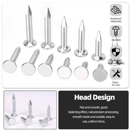 Glarks 300Pcs 1-1/4inch Steel Roofing Felt Nails Zinc Plated Roofing Felt Pins Clout Nails Countersunk Head Felt Nails, for Securing Shed Roofs, Roofing Felt Slate Boards, Wood Shed Tiles 30MM