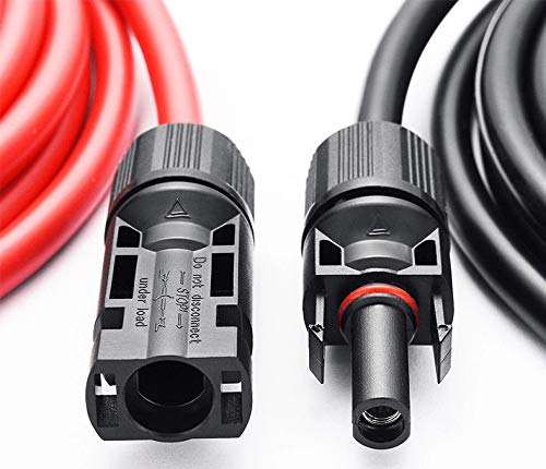 Solartronics Solar Cable 4 mm² 5 m with Solar Plug, Double-Sided, Red/Black | Solar extension cable for solar system, H1Z2Z2-K, flexible, water-resistant, TÜV Rheinland, made in Germany, 2 x 5 m
