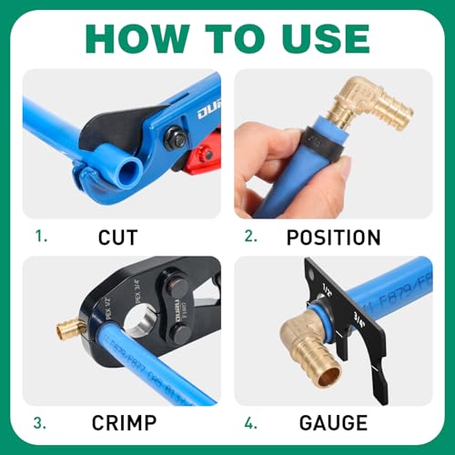 OURU PEX Crimping Tool for Copper Rings 1/2" & 3/4" 1 Crimper