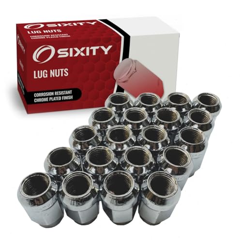 Sixity Auto 20 pc Chrome Plated Bulge Acorn Wheel Lug Nuts 9/16-18tpi 1.4"