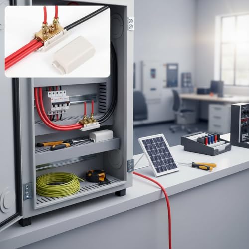 2-Piece Terminal Blocks High Performance Main Divider T Shape 1-in-2-Out Wiring Terminal Block Quick Splice Terminal Blocks Cable Connection Zk-1310 1000V 80A with Insulation Shell