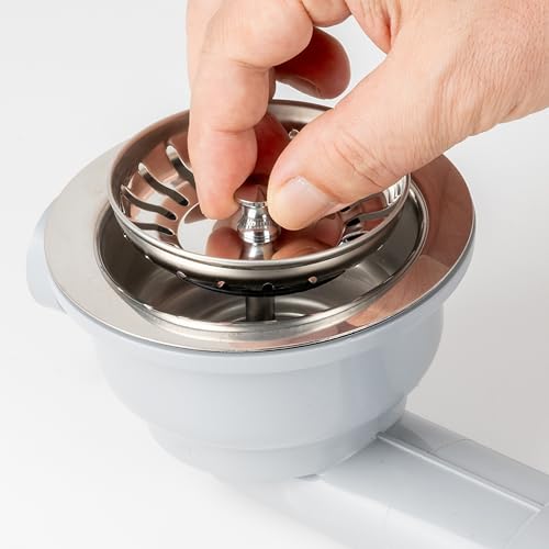 Sink Strainer Basket, 1 Pack, Compatible with IKEA LILLVIKEN 70311541, Diameter 80 mm Strainer Basket, Made of Stainless Steel, Basket Spigot with Ball, Improved Filter Function, Replacement Part for Lillviken Kitchen Sinks Strainer Basket Set, 1 Pack