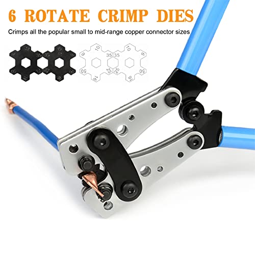 Battery Cable Crimper Wire Lug Crimping Tool for AWG 8,6,4,2,1,1/0 Battery Terminals Crimper with Wire Shear Cutter 2pcs crimping tool