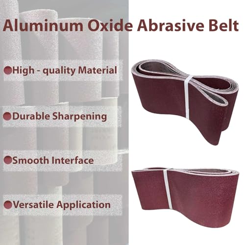 6x89 Inch Sanding Belts, 2Pcs 80 Grit Aluminum Oxide Abrasive Belts Multi-Grit Assortment for Wood & Metal Sanding/Polishing (2, 6x89 In-80Grit) 6x89“80Grit 2