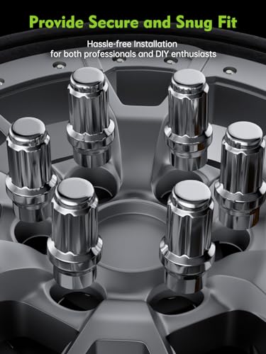 AUTOPTIM M12x1.5 Extended Lug Nuts - 24Pcs 6 Spline Chrome Nuts with Socket M12x1.5(Extended) 24 Pcs