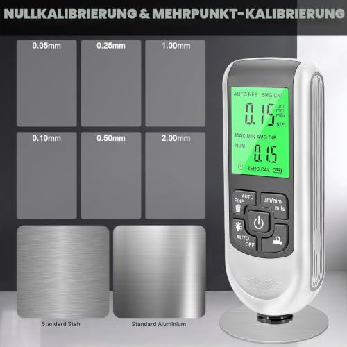 Car Paint Gauge, Paint Thickness Gauge for Car, Digital Coating Thickness Gauge with Backlight LCD Display, Thickness Gauge for Measuring Paint Thickness in the Automotive Industry