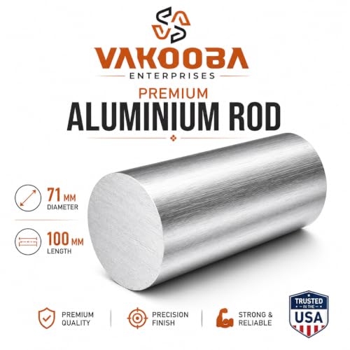 6061-T651 Aluminum Round Rod 71MM Diameter x 100MM Length, Solid Aluminum Bar Stock for CNC Machining, Lathe Turning, Engineering, Aerospace, Fabrication & DIY Projects