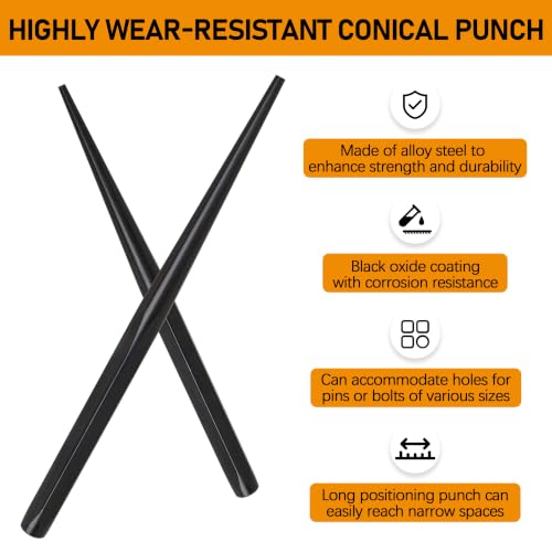 82307 Long Taper Punch Set, Mechanic Alignment Drift Pin Punch Kit