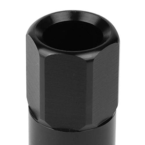 J2 Engineering 16Pcs 7075 Aluminum Open End M12 x 1.25 Lug Nuts w/4Pcs Lock Nuts & Key, Black, Fit Conical Seat, LN-T7-010-125-BK