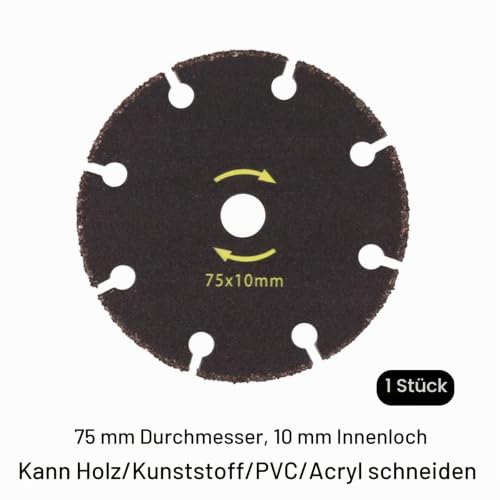 15 Pieces Cutting Disc 76 mm, 3 Pieces Serrated Disc 76 mm, Cutting Discs 76 x 10 mm, 2 Pieces 75 x 10 mm Felt Polishing Discs, Cutting Disc Set for Mini Angle Grinder, Cutting, Polishing, Grinding