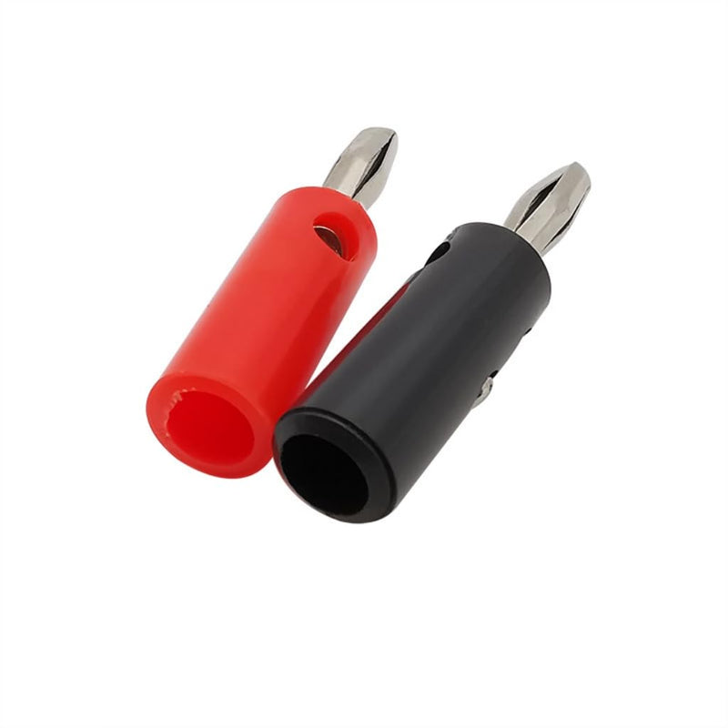 10Pair Silver 4mm Banana Plug Male and Female 4mm Banana Jack Panel Mount Banana Socket Terminal Connector Adapter Red Black (5Red5Black) 5Red5Black