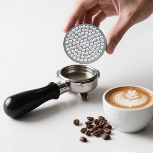 Puck Sieve 58 mm Lower Shower Screen Metal Filter Reusable Stainless Steel for Portafilter Espresso Machine Compatible with 58 mm Strainer