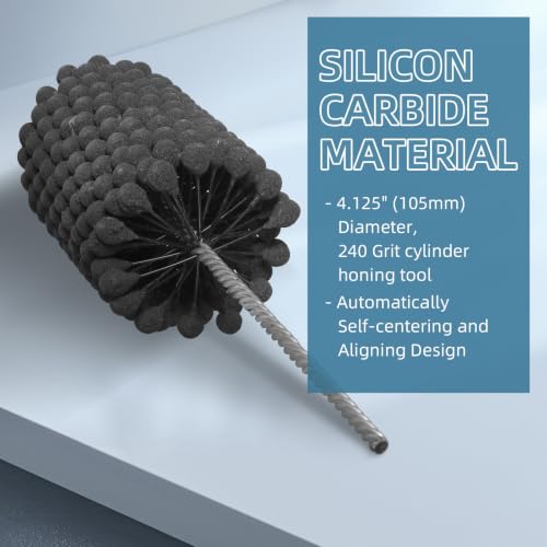 Cylinder Honing Ball Brushes, 4.125" (105mm) Diameter 240 Grit Cylinder Hone Tool, Ball Style Engine Cylinder Hone for Deburring & Crosshatch Finish, Engine Rebuilding on Cast Iron 5.91 inch