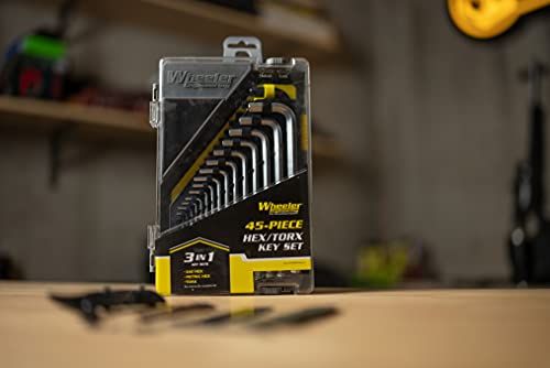 Wheeler Engineering 45-Piece SAE/Metric Hex and Torx Key Set with Storage Case for Gunsmithing and Firearm Maintenance