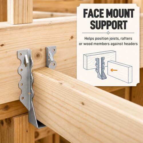 80 Pack 2x6 Joist Hangers, 20 Gauge Galvanized Wood Connectors | Fits Nominal 2 x 6 Lumber, Actual 1-1/2 x 5-1/2 in; Face-Mount Galvanized Brackets for Deck, Floor, Pergola Framing