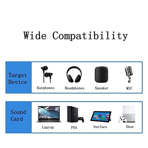 USB to 3.5 mm Jack Audio Headset Adapter Cable 0.6 Feet,External Stereo Sound Card Supported USB to TRRS 4-Pole aux Port Headphones, Compatible with Laptop,PC, Mac, PS4, Desktops etc (Red) Red