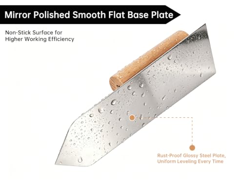 3-Pack Stainless Steel Venetian Plaster Japanese Finishing Trowels - Professional Art Paint & Plastering Hand Tools for Smooth Polished Walls