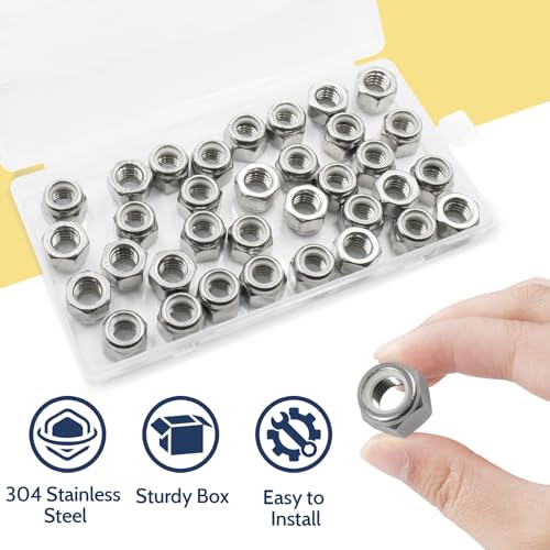35 Pack 3/8"-16 Inch Locknuts & Vifmy Locknuts Assortment Kit 140Pcs