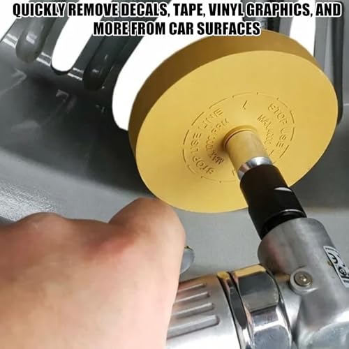 Foil Eraser with Adapter, Pack of 4 Eraser Disc, Eraser Rubber Stickers, Durable Eraser Rubber, Efficient Film Eraser for Stickers, Foils and Adhesive Residues on Cars and Motorcycles