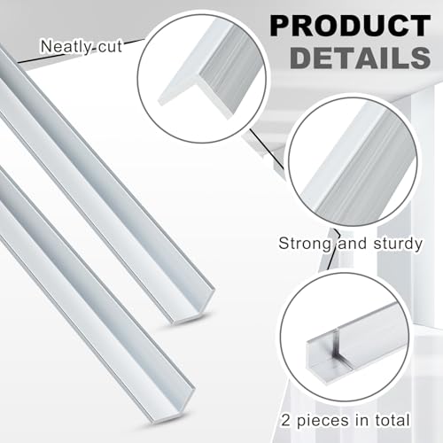 Blulu 2 Pcs Aluminum Angle Iron, 48" Long X 3/4" Wide X 1/8" Thick 48" Long X 1/8" Thick