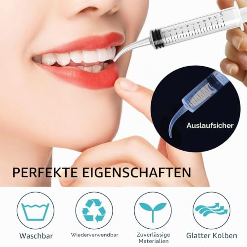 Dental Syringes 12 ml Pack of 6 Almond Stone Syringes for Rinsing Curved | For wisdom tooth surgical syringe washing syringe wisdom teeth dental care, pet care, adhesive filling