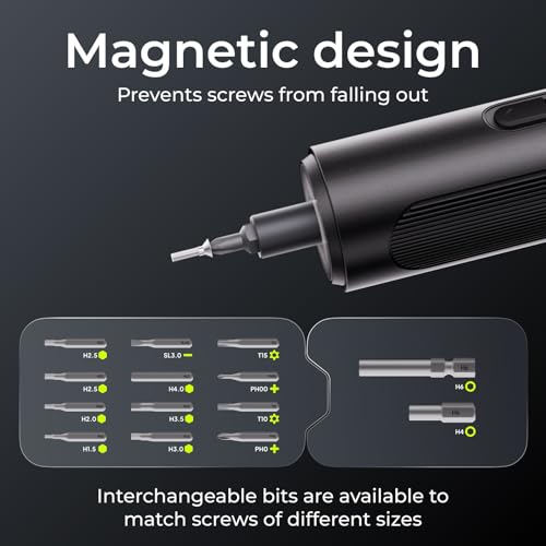 ELEGOO 33-in-1 Electric Screwdriver Set, LED, Type-C 1500mAh, Magnetic Bits
