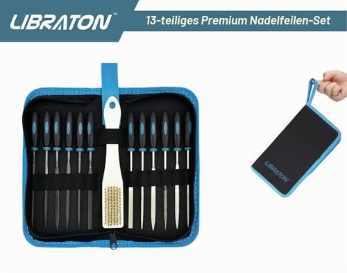 Libraton 13-Piece Key File, File Set, Needle Files, Mini File Set | File set wood, metal and 3D printing, needle files set metal, mini file set, file for workshop, DIY needle files-13 pieces