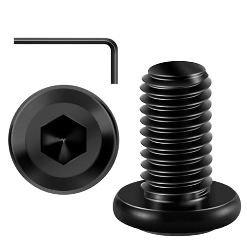 Mywish M8 x 16mm 20Pcs Flat Head Hex Socket Cap Screws Bolts & 830Pcs M6 M8 M10 Flange Metric Bolt Assortment Kit, Furniture Bolts Full Thread, Black Oxide