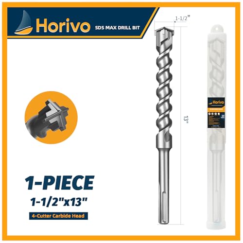 1-1/2" x 13" SDS Max Concrete Drill Bit, 4-Cutter Masonry Bit 1-1/2" x 13" (340mm)