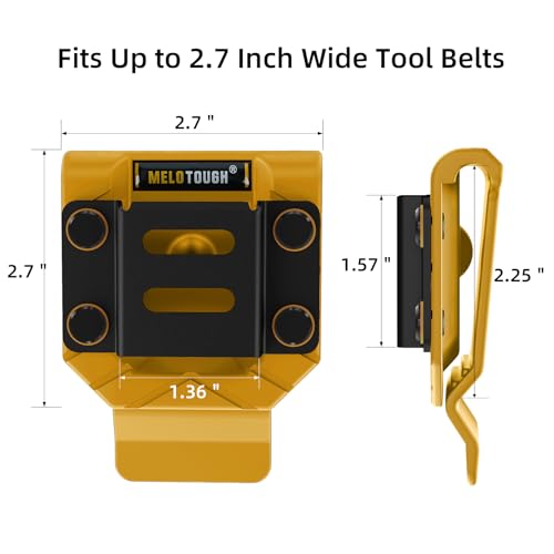 MELOTOUGH Small Tool Holder, Min Work Organizer Tool Pouch and Knife Holder with Snap Clip, Drill Belt Clip,Drill Holder for Tool Belt,Drill Holster,Measuring Tape Holder,Drill Belt Holder (Yellow)