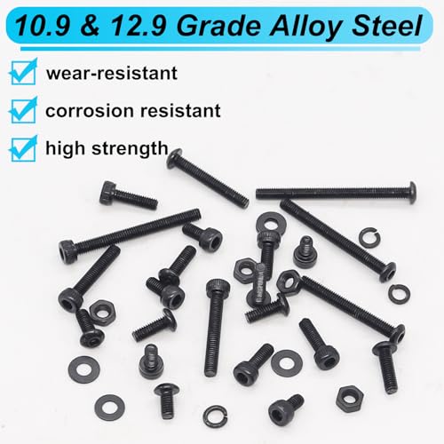 2135PCS Black M3 Metric Screw Assortment Kit + 2285PCS M2 M3 M4 M5 Metric Screw Assortment Kit