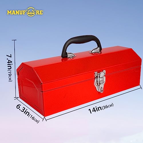 MANUFORE 14" and 16" Metal Tool Box Bundle