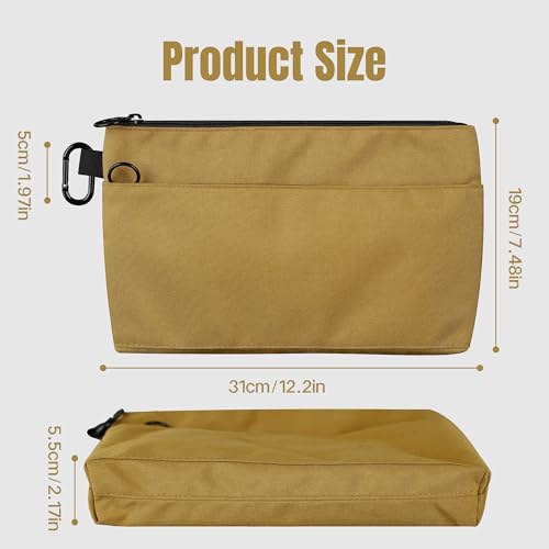 5-Piece Tool Organizer Set – 4 Pack Small Tool Pouch Bags + 1 Portable Small Tool Hand Bag with Shoulder Strap, Heavy Duty Waterproof Oxford Tool Bag Combo for Electricians, Carpenters, Mechanics, DIY