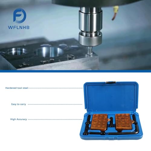 WFLNHB 1 x 2 x 3 Inch Blocks Hardened Steel Set 23 Holes 0.0001 Accuracy with Screws Hex Key Plastic Case