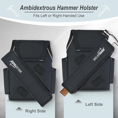 MELOTOUGH Tool Belt Suspenders Work Belt Suspenders for Men Big and Tall, Tool Belt Pouches with Detachable Hammer Holster