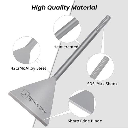 TOOVEM 6 Inch Wide SDS Max Chisel for SDS Max Shank Rotary Hammer Drills 6 x 15 in