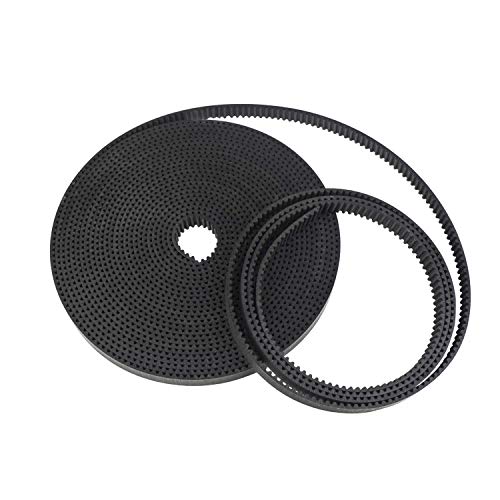 GT2 Black Open Timing Rubber X Y Axis Belt Length 5 Meters/16.4 Ft Width 6mm with 6PCS Copper Buckle for Ender 3 Ender 5 CR10 3D Printer (Open Belt- 5Meter) Open Belt- 5Meter